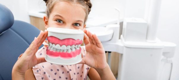 concept image of taking kid to the dentist